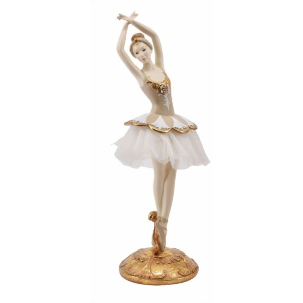 Ballerinaer creme/guld farvet ass. Ballerina med arme oppe